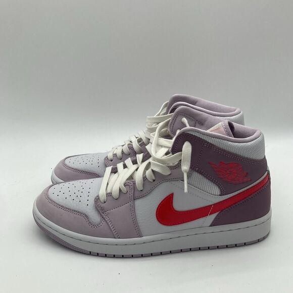 Womens Size 10.5 Nike Air Jordan 1 Mid White Basketball Shoe Sneaker DR0174-500 - Picture 4 of 11